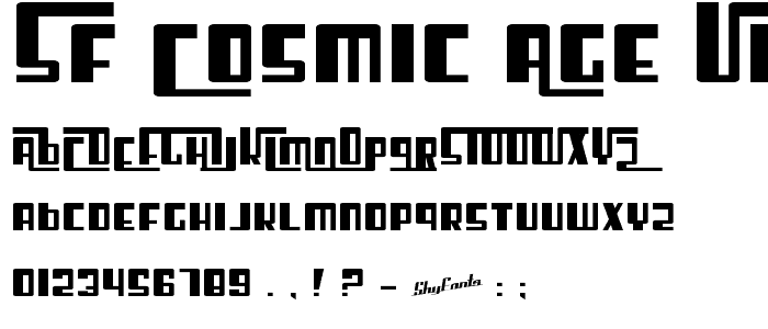 SF Cosmic Age Upright font